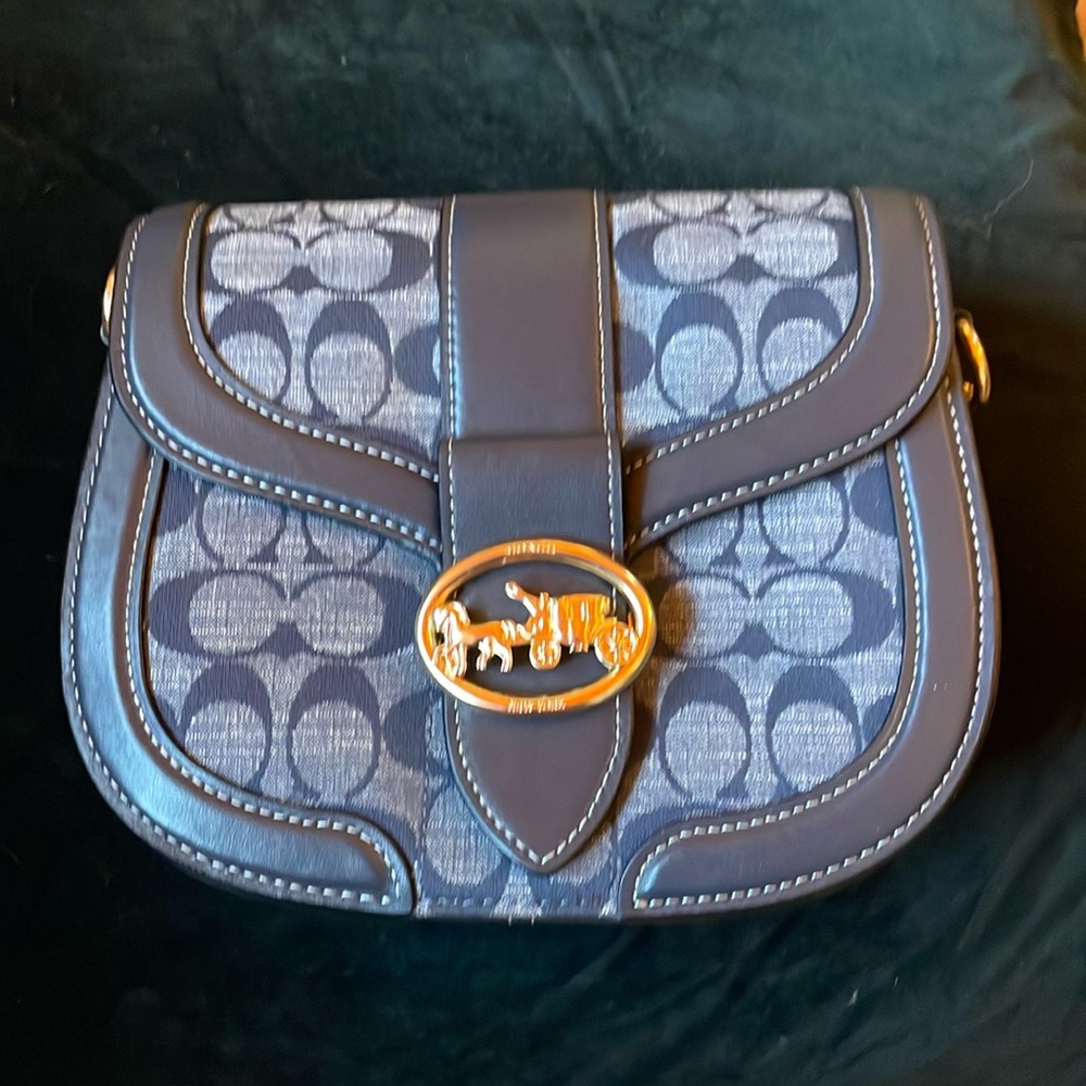 Denim Coach Signature Georgie Saddle